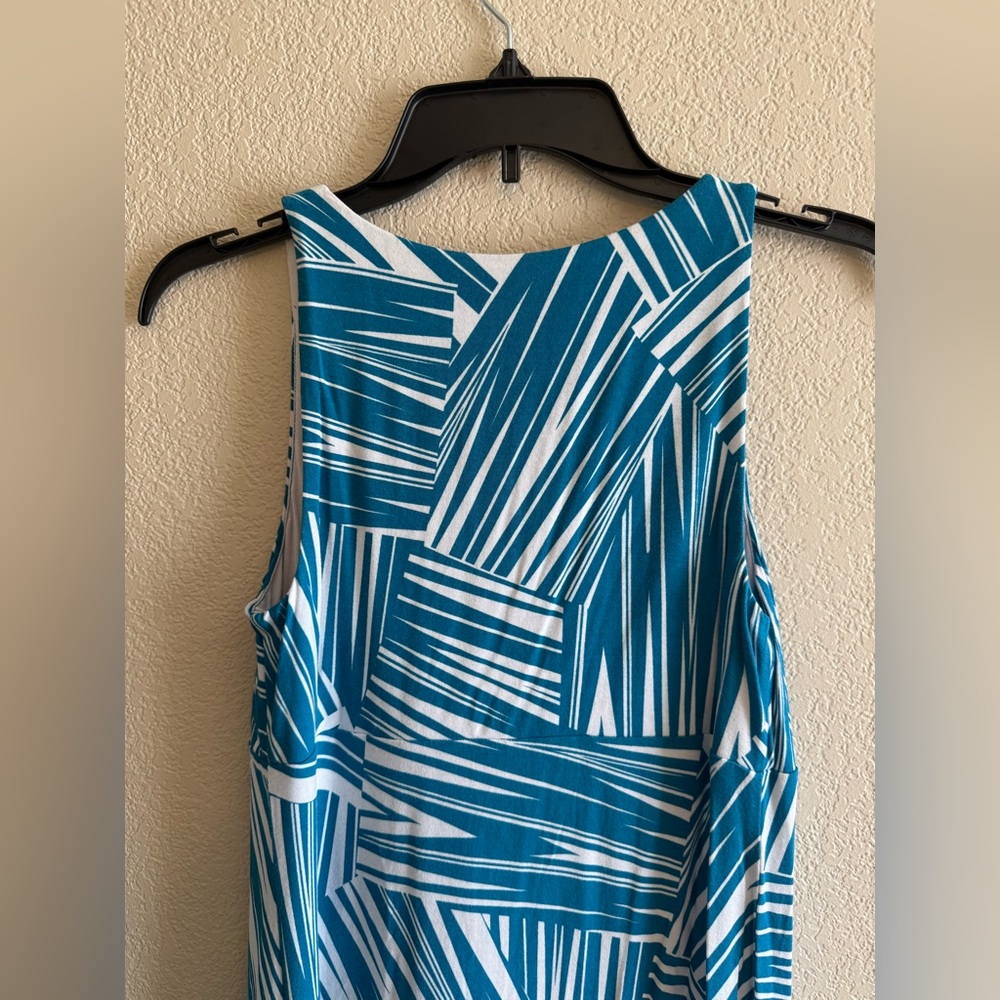 Tommy Bahama Women’s Sundress In Blue White Tropical Leaf Size XS Beach Resort - Picture 7 of 8